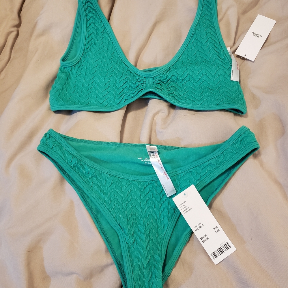 Urban Outfitters seamless zigzag shirred plunge bikini
